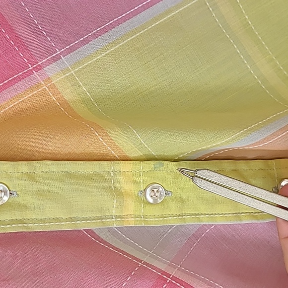 Wrangler Vintage Rare 1970's Hippie Rainbow Pastel Plaid Button Up Shirt XS/Smal - Picture 5 of 16